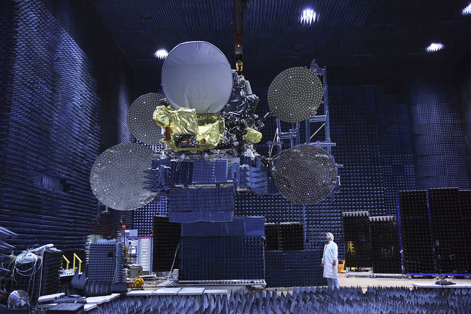 EUTELSAT 65 West A in the compact antenna test range at SSL