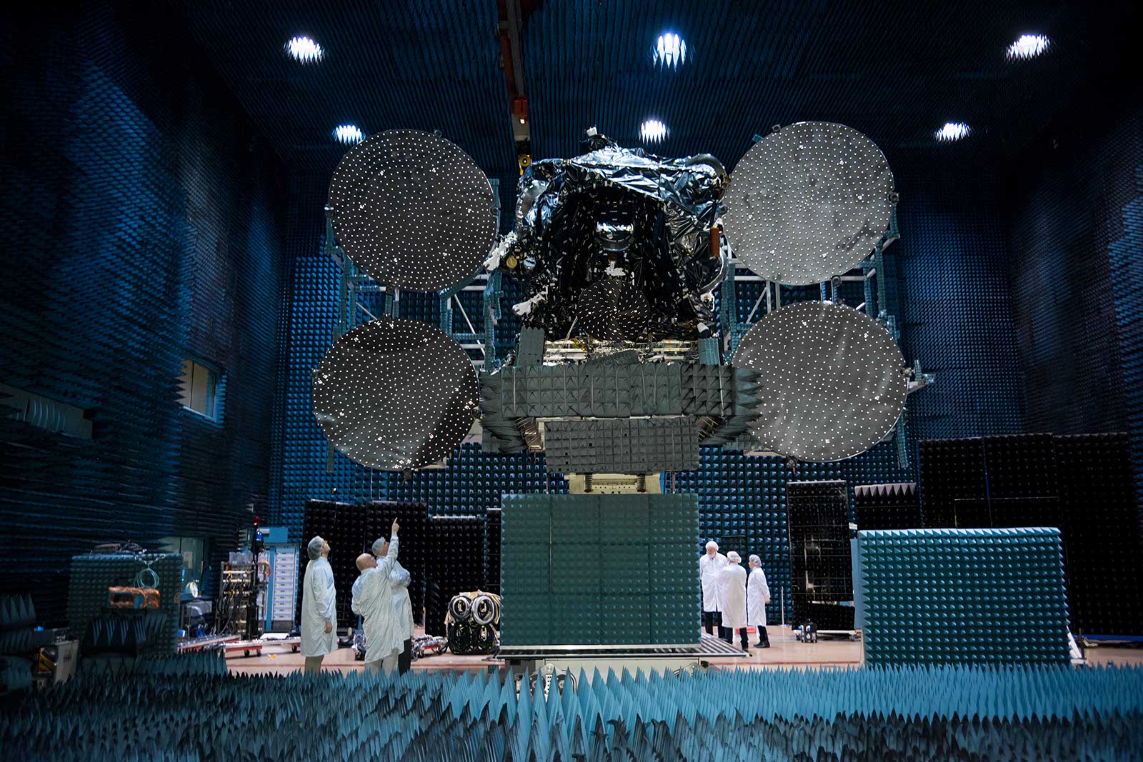 The SSL-built Azerspace-2/Intelsat 38 communications satellite has arrived at the Arianespace launch base. Image courtesy of SSL.