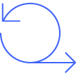 Icon of circle with arrows to show a process