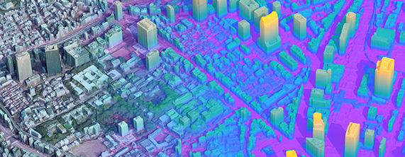 Precision3D digital surface model (DSM) of an urban area