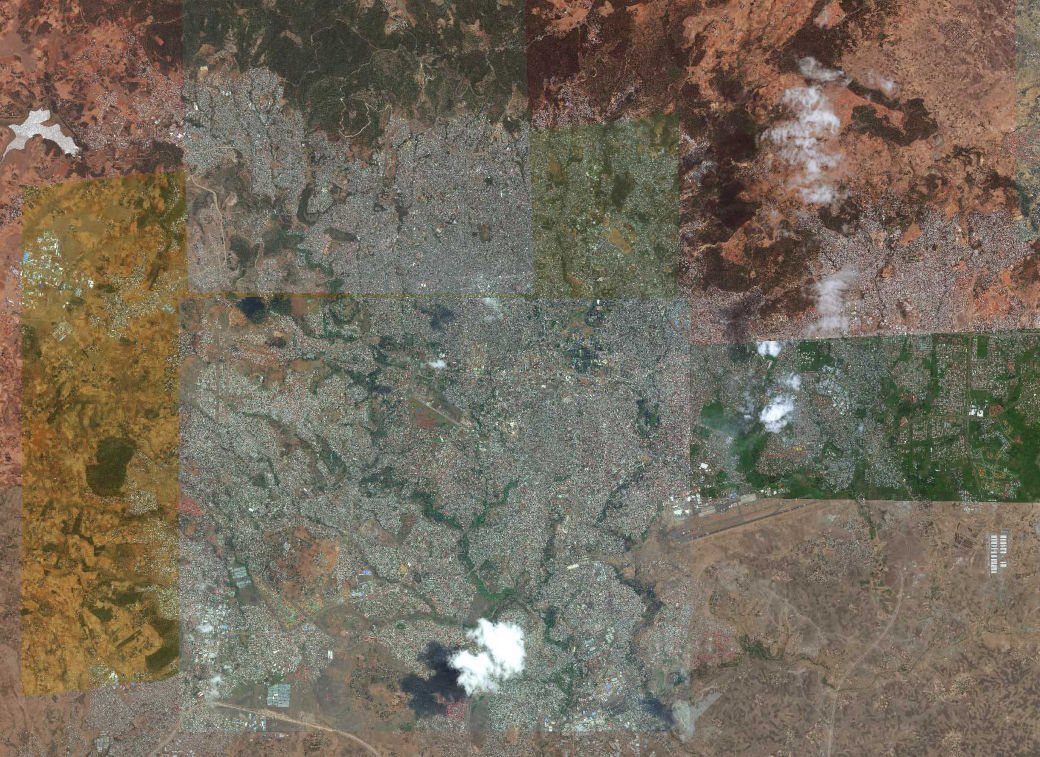 Satellite image strips 