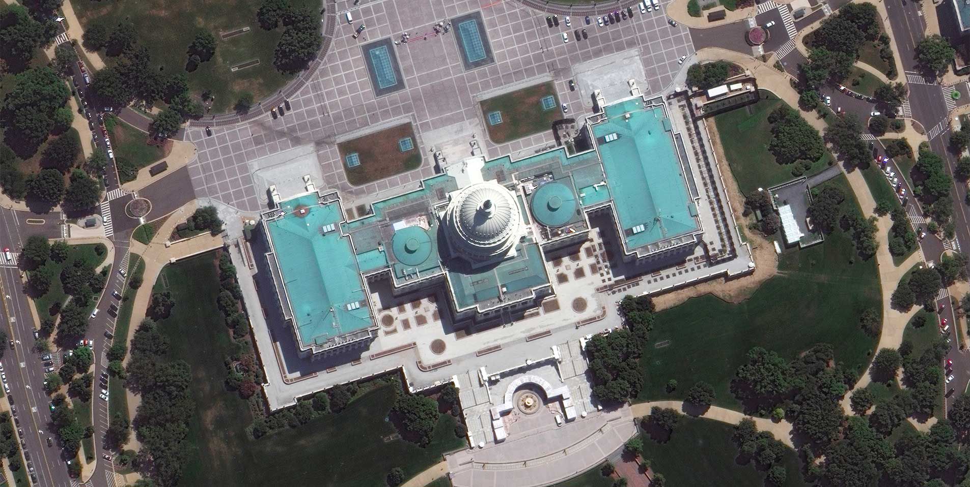 Satellite image of the U.S. Capitol in Washington, DC