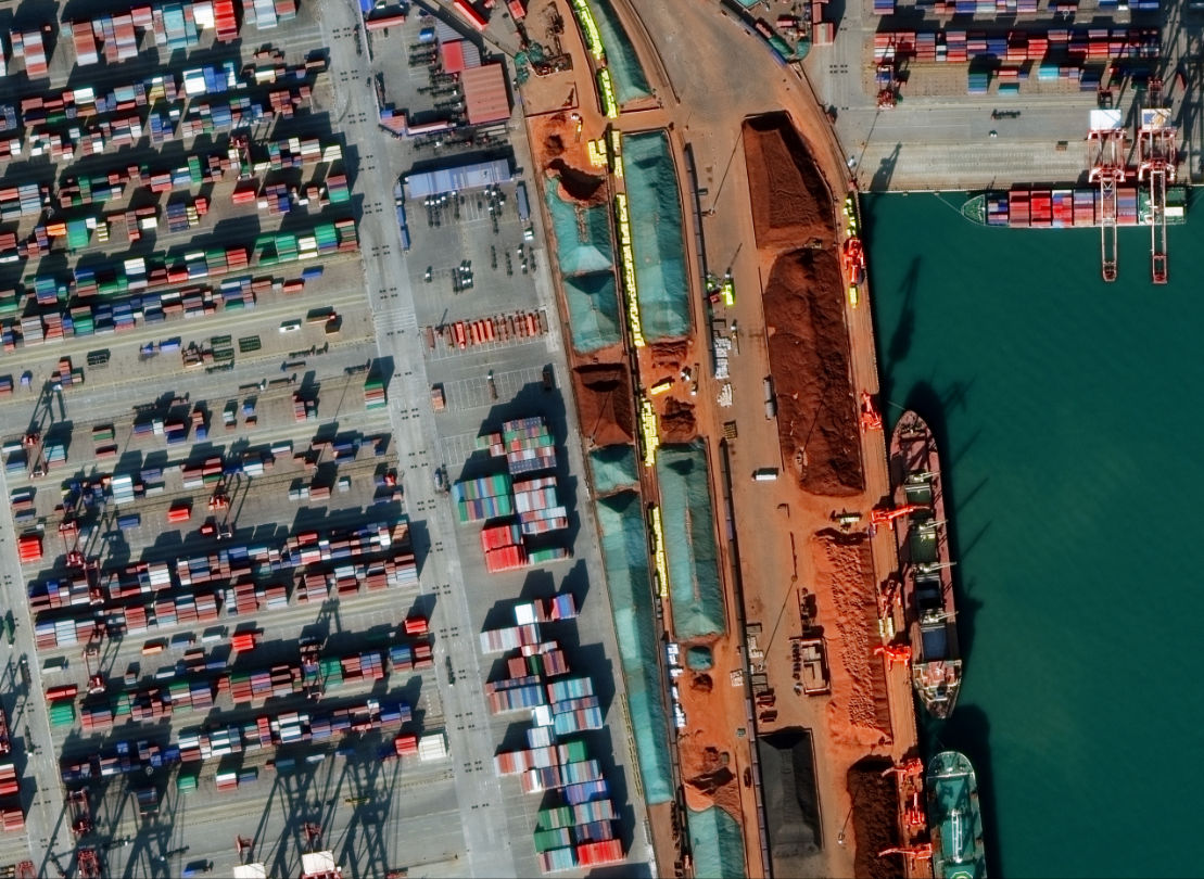 Qingdao Port December 6, 2014 from WorldView-3 at 30 cm