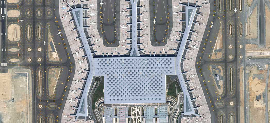 Satellite image of the Istanbul airport in Turkey
