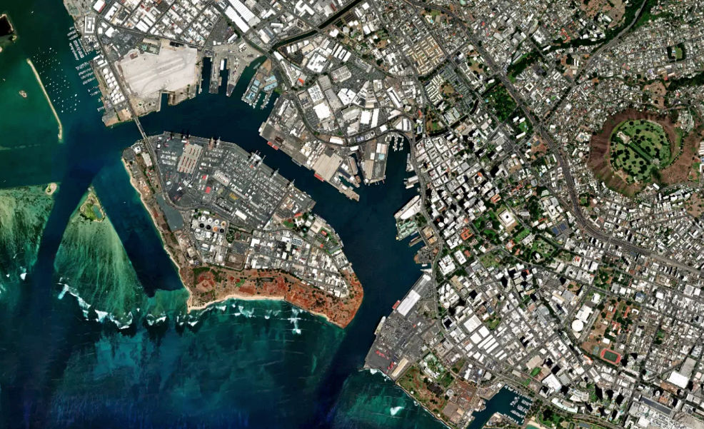 Satellite image of Honolulu, Hawaii, U.S.
