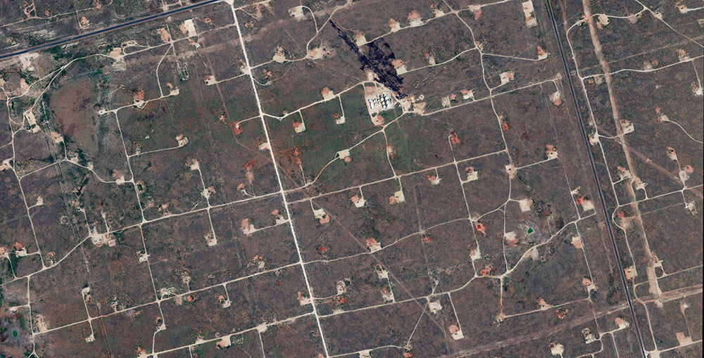 Satellite imagery of oil wells